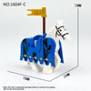 1604F-A 1604F-B 1604F-C Medieval blue lion, red lion, black eagle warhorse minifigures