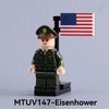 MTUV146-MTUV149 World War II History American Military Figure President General Minifigures