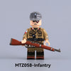 MTZ055-MTZ058 WWII Polish soldier commander in military camouflage Minifigures