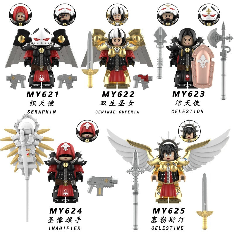 MY621-625 Warhammer 40K: Battle Nun Seraph Minifigures – Joy Bricks