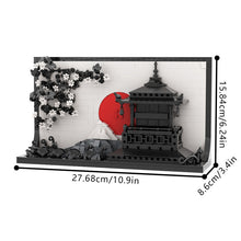 522pcs MOC Japanese Art 3D Sakura Paintings （Gobricks Version)