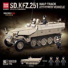 714pcs QUANGUAN 100319 SD.KFZ.251 HALF-TRACK ARMORED VEHICLE