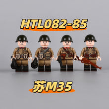 HTL082-85 WWII Soviet Union M35 PPSH minifigures