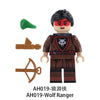 AH017-020 medieval military castle wolf cavalry soldier Minifigures