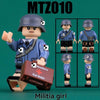 MTZ008-011 World War II Navy Young Soldiers, Militia Maiden Minifigures