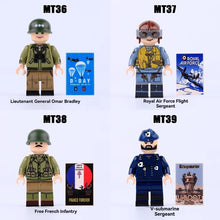 MT36-39 World War II military German, American, British and French naval submarine soldiers Minifigures