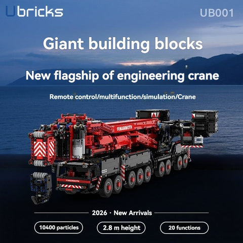 10400pcs/11660pcs Ubricks UB001 Liebherr LTM11200 Construction Crane （2026 updated version）