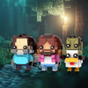 (Gobricks version) 588pcs MOC-217708 Steve, Garrett & Chicken Jockey Brickheadz LEGO MOC - A Mine Craft Movie