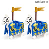 1604F-A 1604F-B 1604F-C Medieval blue lion, red lion, black eagle warhorse minifigures