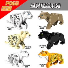 6pcs PG1045-1048/PG1129/PG1148 Jungle Adventure Series Tiger Leopard Animal Minifigures
