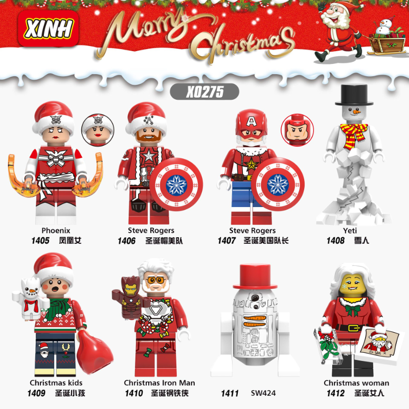 X0275 Christmas Superhero Iron Man minifigures – Joy Bricks