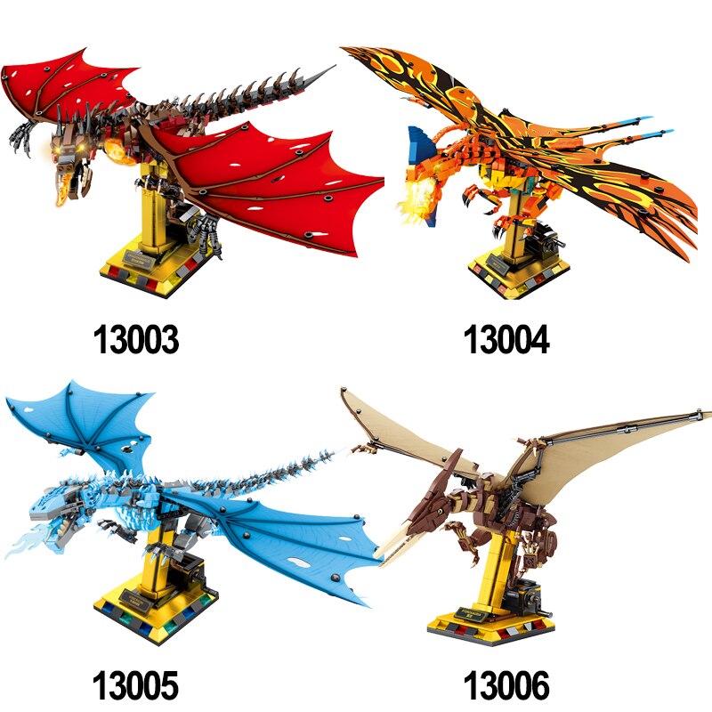 13003 13004 13005 13006 Puzzle Building Block Dragon Series Figures C
