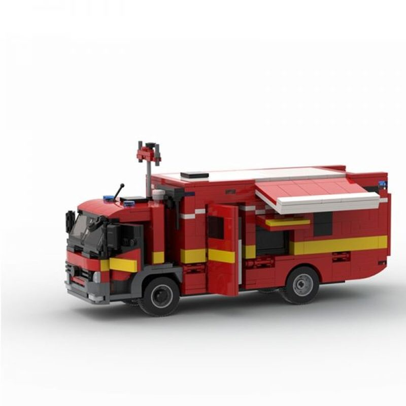 994PCS MOC-96322 London Fire Brigade LFB - Command Unit (Mercedes-Benz Atego)