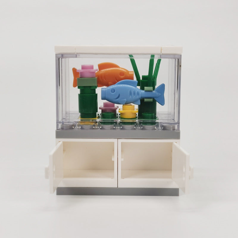 MOC Indoor scene accessories fish tank