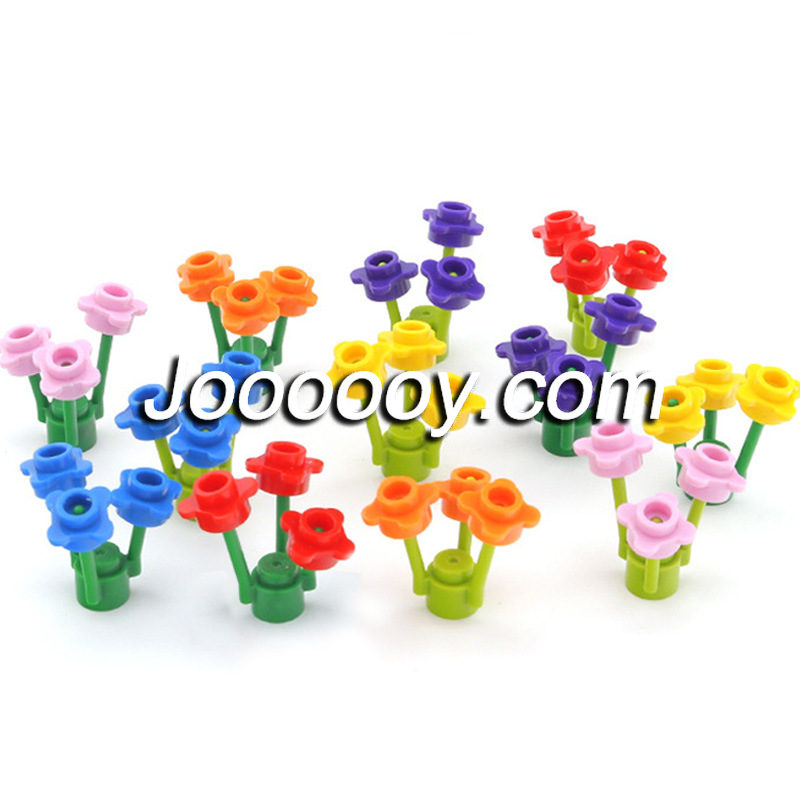 100 pcs 1*1 four-peta Flower Plant MOC bricks 33291