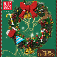 1038pcs MouldKing 10074 Christmas Dried Flower & Eucalyptus Wreath