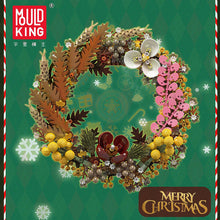 1038pcs MouldKing 10074 Christmas Dried Flower & Eucalyptus Wreath