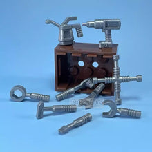 Cross Wrench Oil Pot Hammer Electric Drill Repair Tool Kit Minifigure accessories