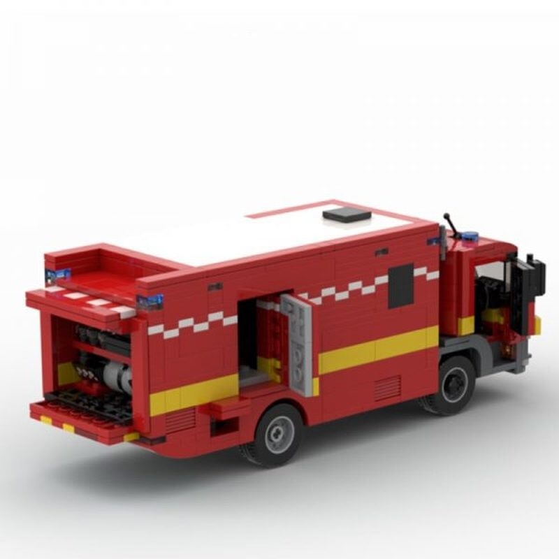 994PCS MOC-96322 London Fire Brigade LFB - Command Unit (Mercedes-Benz Atego)