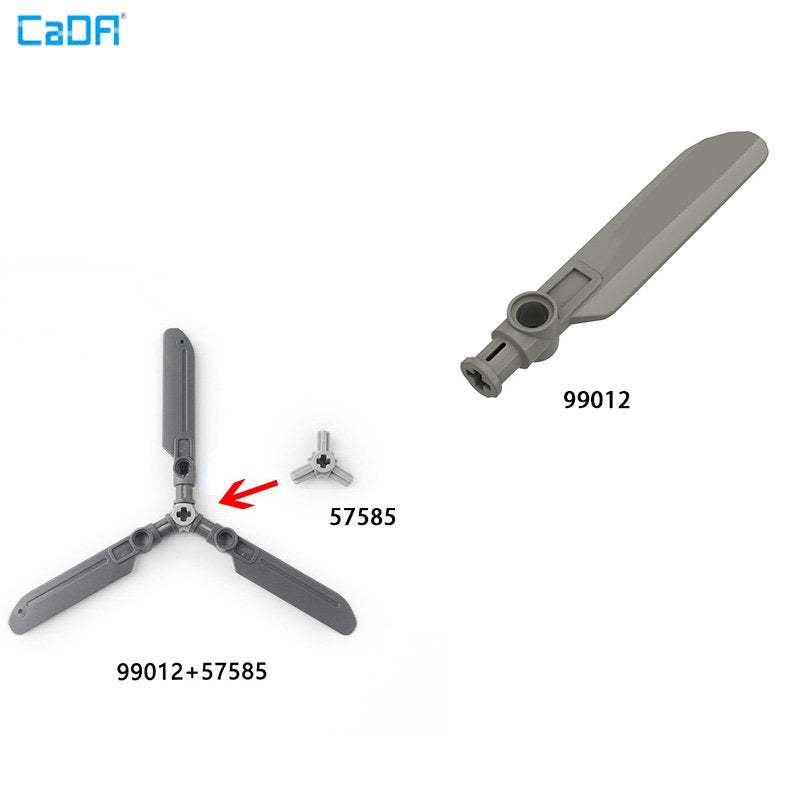 5pcs 99012 / 99012+57585 Technic Rotor Blade Small with Axle and Pin Connector End