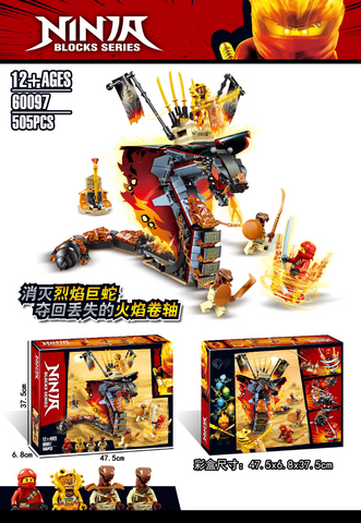 505pcs 60097 NINJAGO Fire Fang Compatible 70674