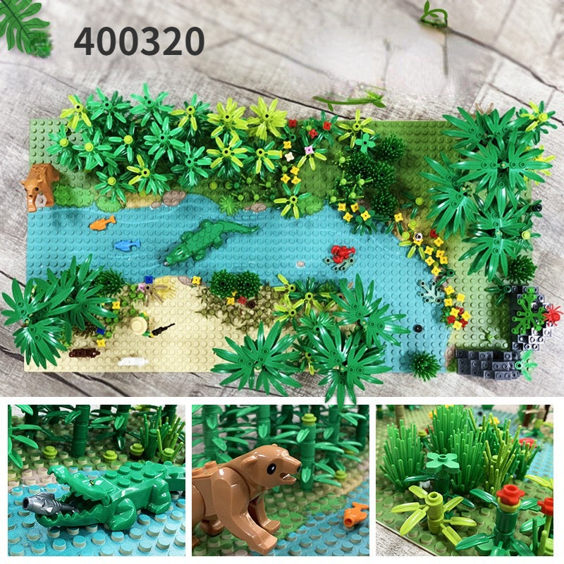 Tropical rainforest plant package moc brick 400320/400321/400322/400323