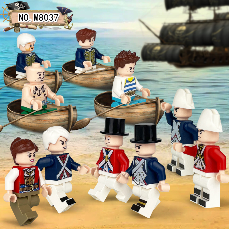 10pcs Professional Minifigure Pirate Sailor Captain Chef