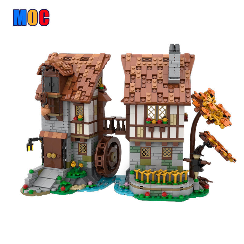 1235PCS MOC-119708 Medieval Watermill