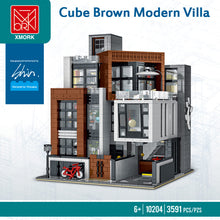 3623PCS XMORK 10204 Cube Brown Modern Villa