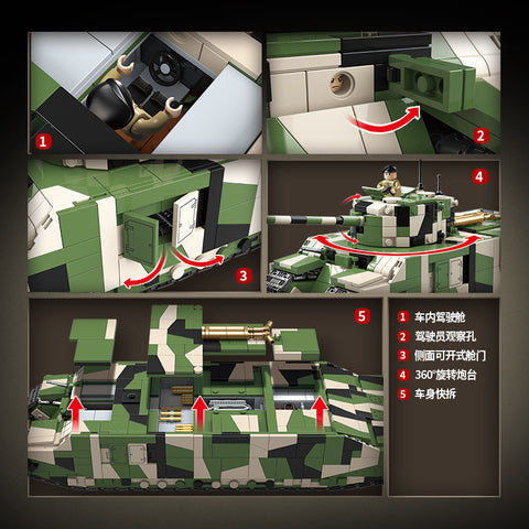 2288PCS QUANGUAN 100241 Britsh TOG II Super Heavy Tank