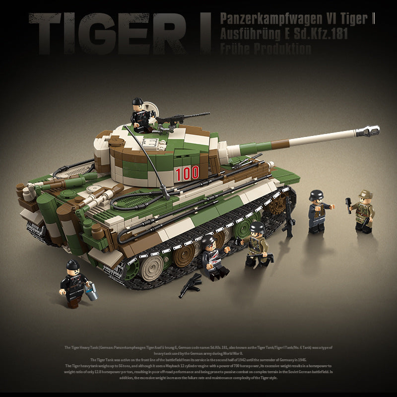2276+PCS QuanGuan 100244 Tiger I Panzerkampfwagen VI Tiger I Ausfuehrueng E Sd.Kfz.181 Fruehe Produktion