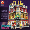 2488pcs SEMBO 6991  5-IN-1 Streetview Series Club Building Blocks With LED LIGHT