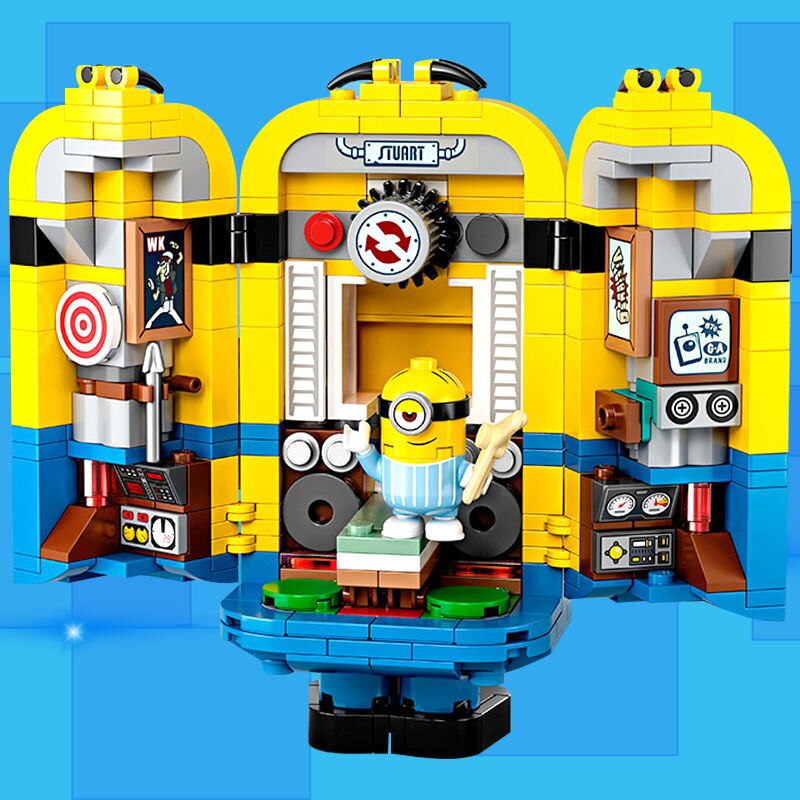 876pcs Movie Brick-built Minions and Their Lair Compatible 75551