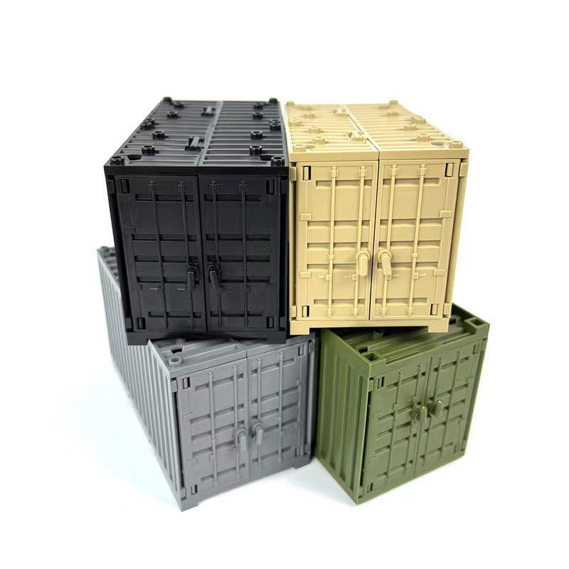 MOC Military Container Building Blocks Box Toys WW2 War Base Technical ...