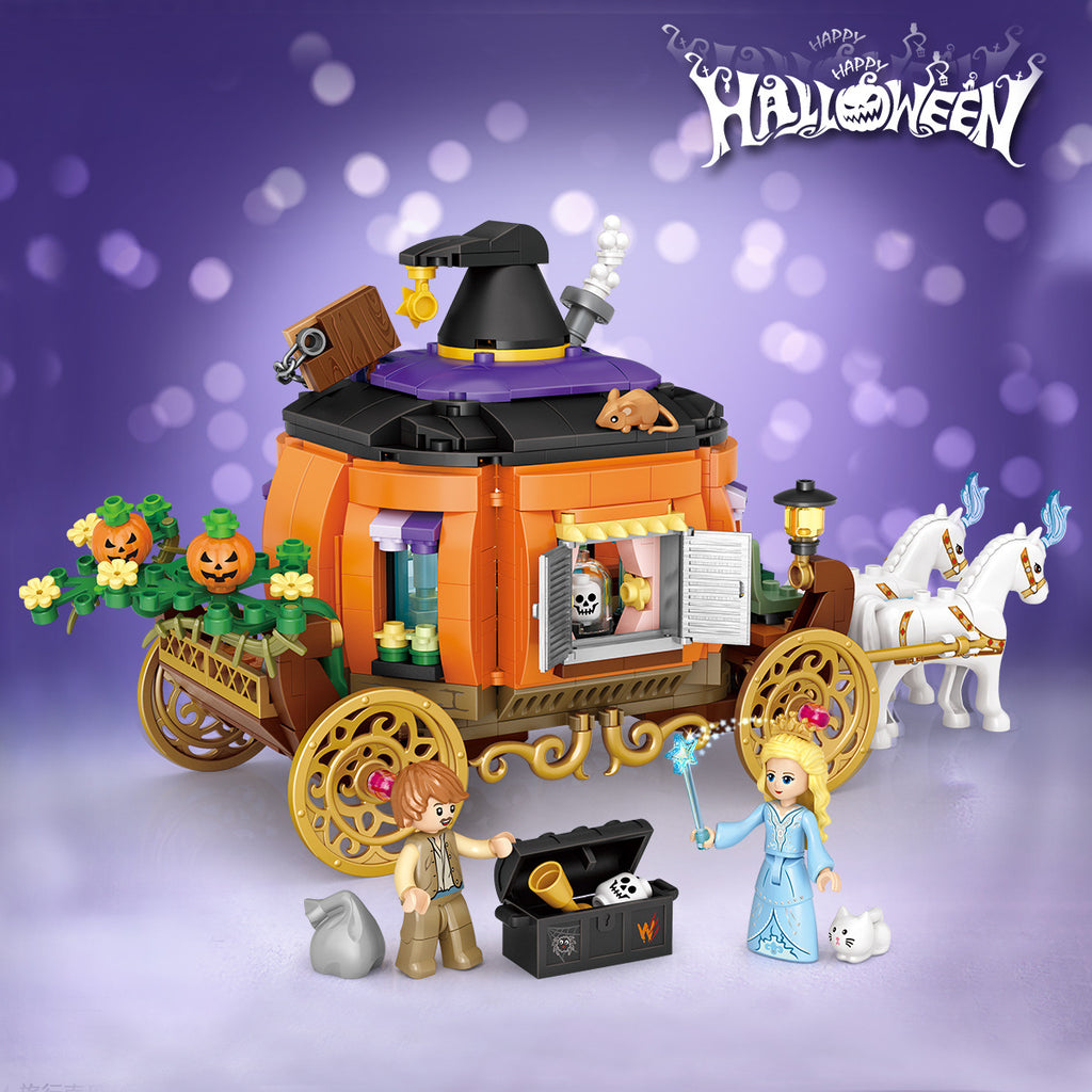839PCS LOZ1134 Halloween toy pumpkin car (mini bricks)