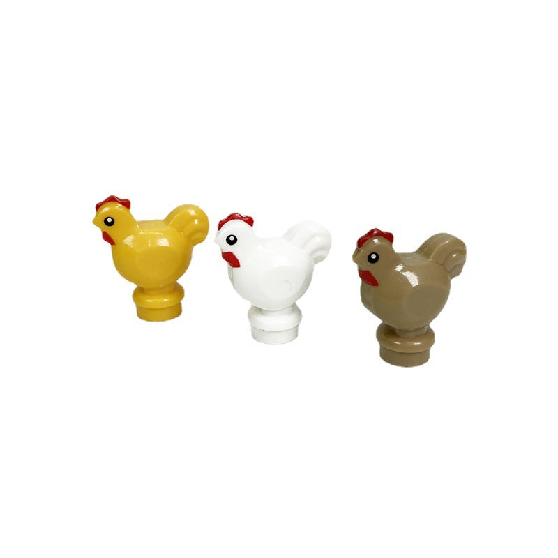 2pcs 95342 Small Particles Rooster Chick Compatible Animals