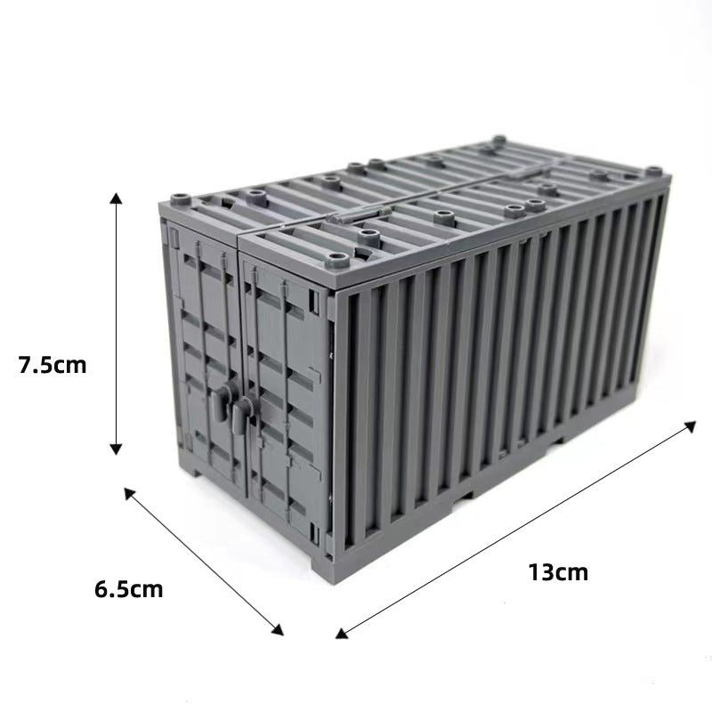 MOC Military Container Building Blocks Box Toys WW2 War Base Technical ...