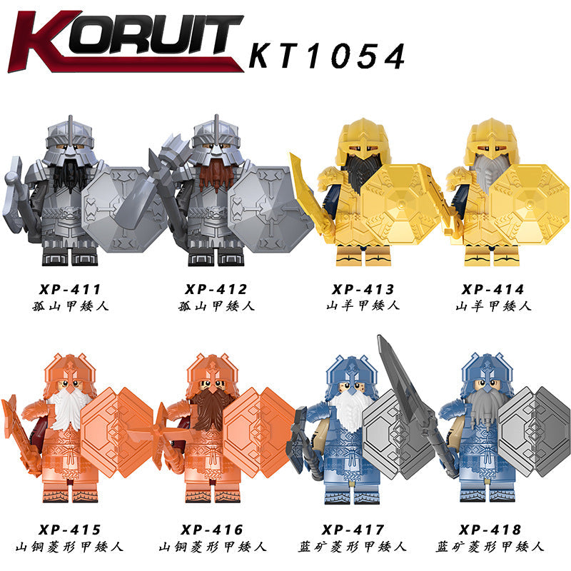 Dwarf series blue mine diamond-shaped solitary mountain armor dwarf  KT1054