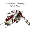 3292PCS 80666 Republic Gunship 75309