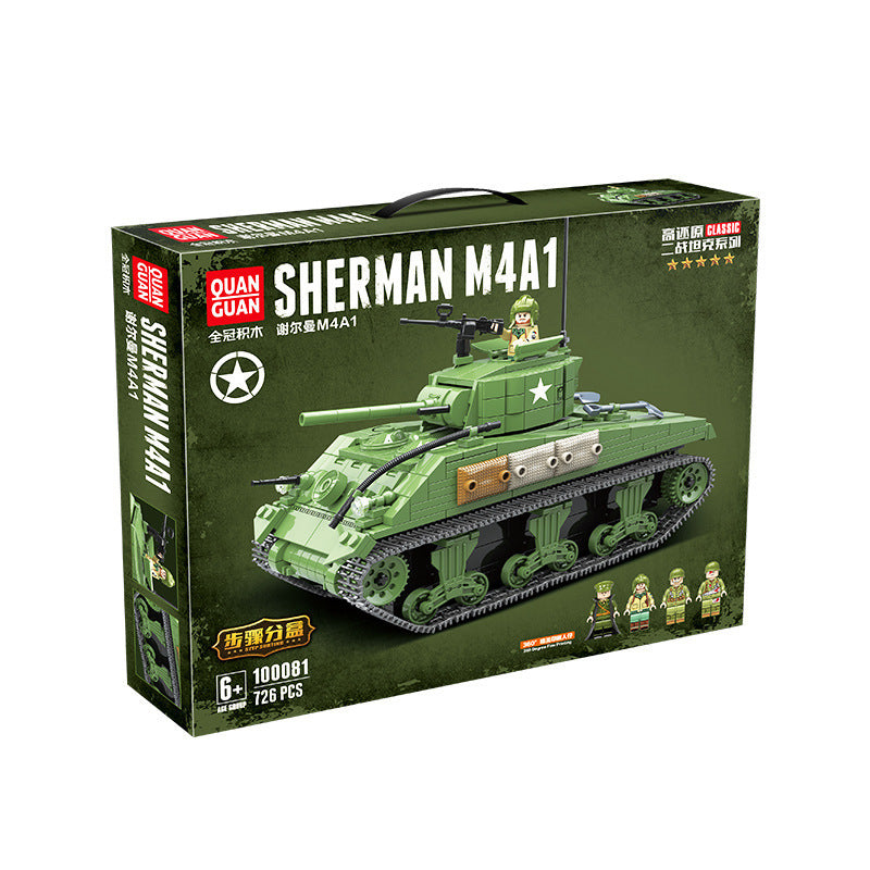 726PCS QUANGUAN 100081 Sherman M4A1 Tank