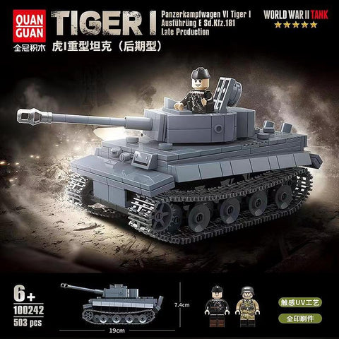 503PCS QG100242 QUANGUAN Panzerkampfwagen VI Tiger Ausf.E (Sd.Kfz.181) Tiger I Tank