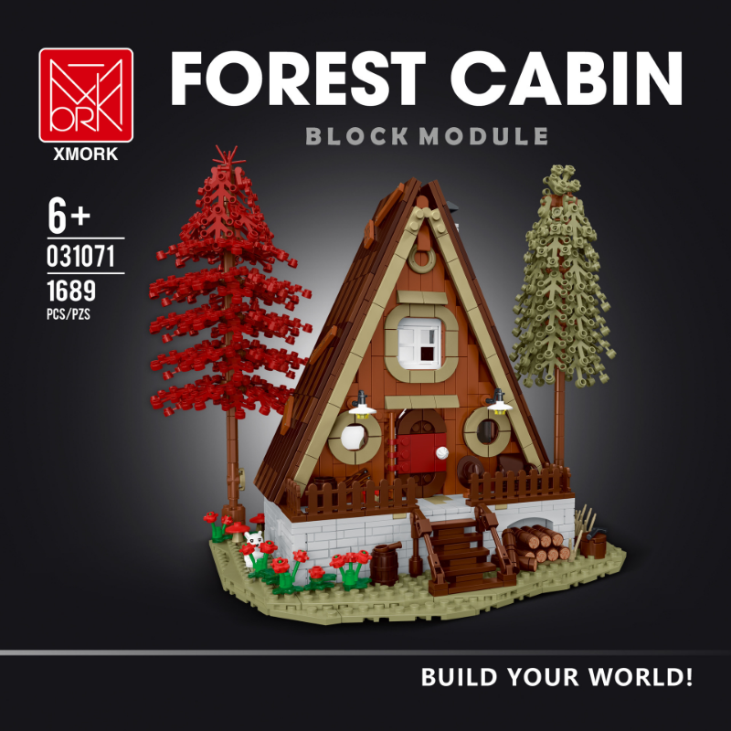 1600+PCS MORKMODEL 031071 031072 031073 Forest Cabin Series – Joy