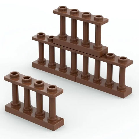 20pcs 1*4*2 Four-hole fence MOC Bricks 15332