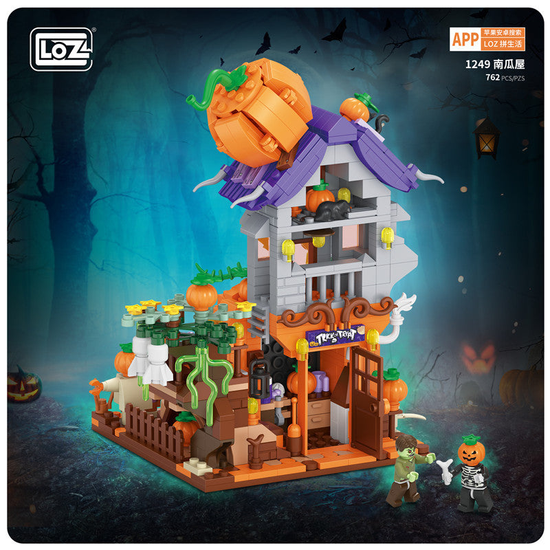 LOZ 1249 Halloween Pumpkin House(Mini Bricks)