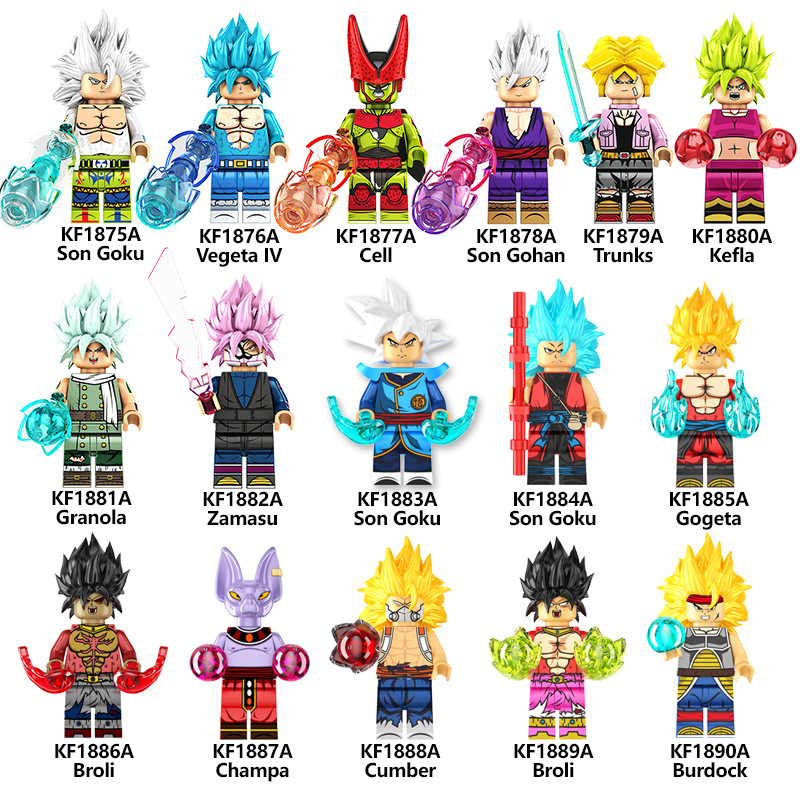 Unofficial Lego Dragonball Z Figures - Goku,Cell,Piccolo,Trunks,Vegita,SSJ  Goku