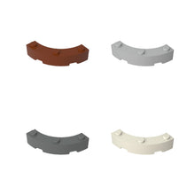 10pcs 48092 Round Corner 4x4 Macaroni Wide with 3 Studs