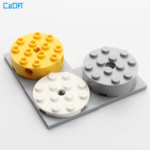 10pcs Cada 60474/6222/61485 Brick Round 4x4 with 4 Side Pin Holes and Center Axle Hole