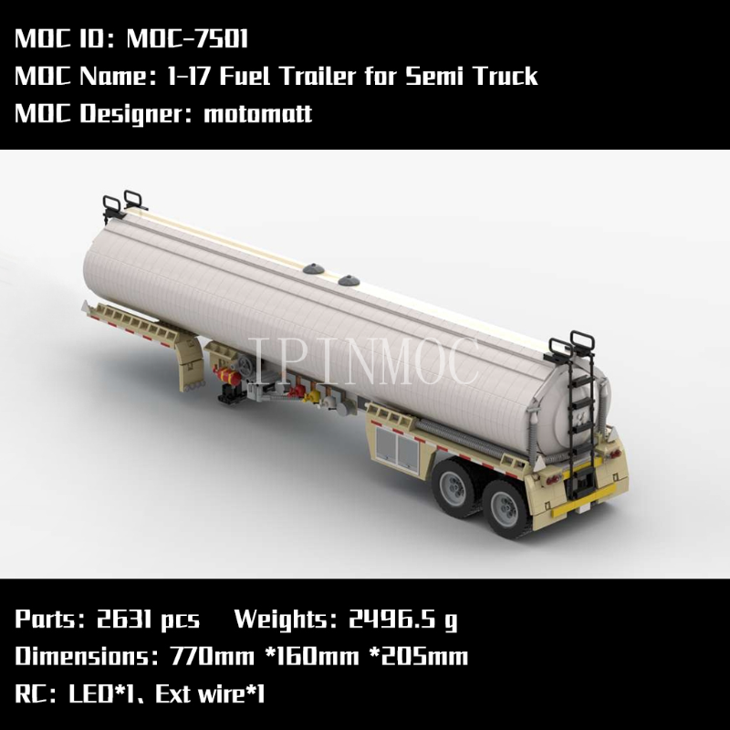 2085PCS MOC-6138 Peterbilt 389 & 2631PCS MOC-7501 1:17 Fuel Trailer